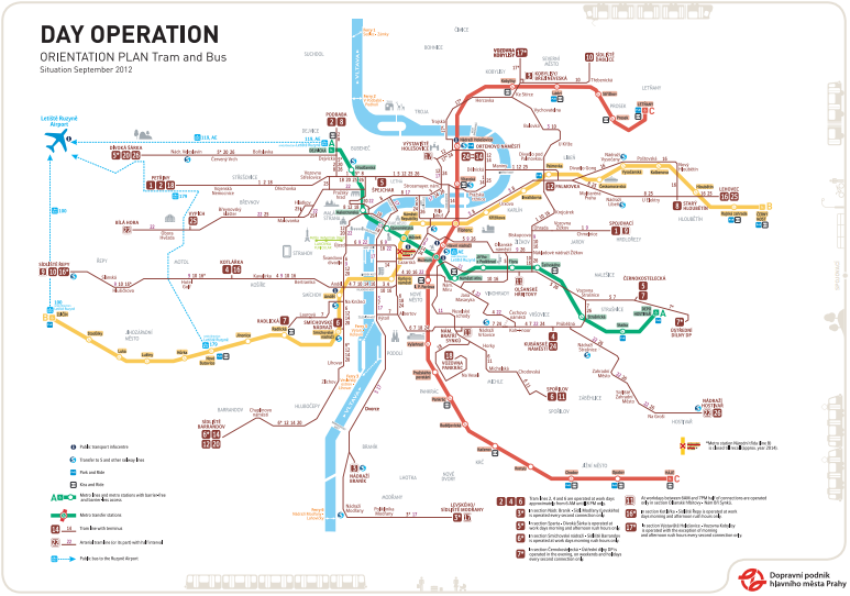 Схема метро в Праге